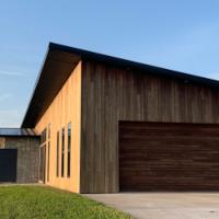 New home that has been framed and sheeted